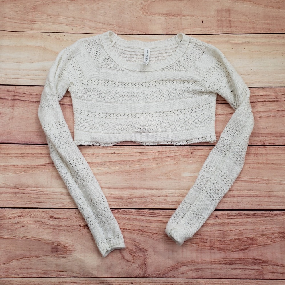 Aeropostale Sweater Womens XS Knit Cropped Pullover Long Sleeve Lightweight Casu
